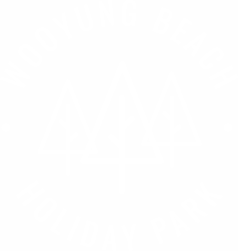 Wooyung Beach Holiday Park Round Logo White